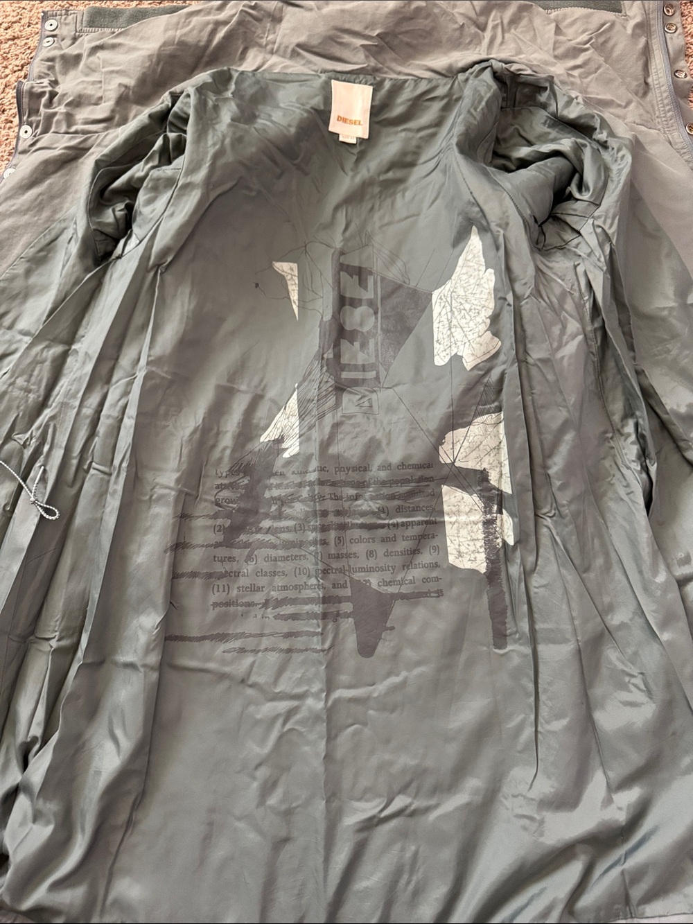 Diesel Y2K 2000's Women's Olive Utility Anorak Jacket with Rib Cuffs - Picture 8 of 8